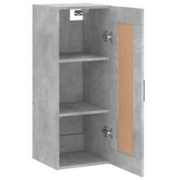Berkfield Home Wall Mounted Cabinet Concrete Grey 34.5x34x90 cm Engineered Wood - thumbnail 6