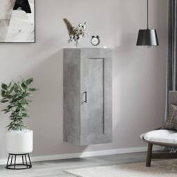 Berkfield Home Wall Mounted Cabinet Concrete Grey 34.5x34x90 cm Engineered Wood - thumbnail 1