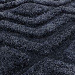 The Rug Shop UK Blue Modern Shaggy Easy to clean Hand Made Geometric Area Rug - Size: 200 cm x 290 cm - thumbnail 2