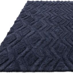 The Rug Shop UK Blue Modern Shaggy Easy to clean Hand Made Geometric Area Rug - Size: 200 cm x 290 cm - thumbnail 4