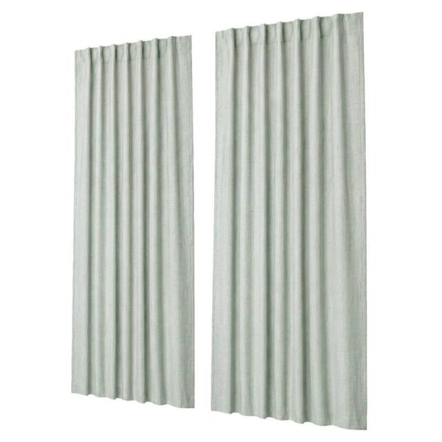 Marlow 100% Blackout Curtains for Bedroom Living Room Thermal Insulated in Green - Size: 213 cm width x 132 cm drop - image 1