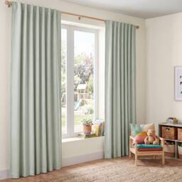 Marlow 100% Blackout Curtains for Bedroom Living Room Thermal Insulated in Green - Size: 213 cm width x 132 cm drop - thumbnail 3