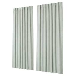 Marlow 100% Blackout Curtains for Bedroom Living Room Thermal Insulated in Green - Size: 213 cm width x 132 cm drop - thumbnail 1