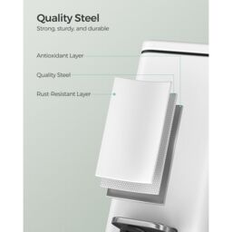 SONGMICS Small Pedal Bathroom Bin with Soft Close Lid Steel Slim Space in White - thumbnail 6
