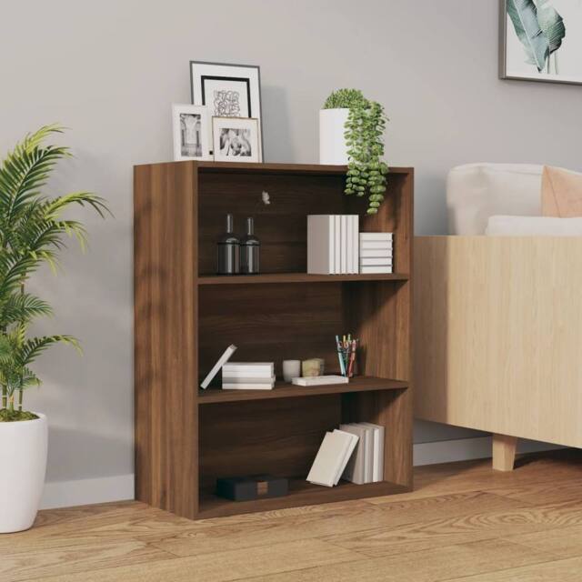 Berkfield Home Hanging Wall Cabinet Brown Oak 69.5x32.5x90 cm - image 1