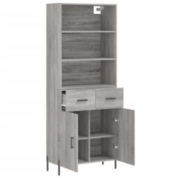 Berkfield Home Highboard Grey Sonoma 69.5x34x180 cm Engineered Wood - thumbnail 4