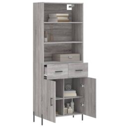 Berkfield Home Highboard Grey Sonoma 69.5x34x180 cm Engineered Wood - thumbnail 3