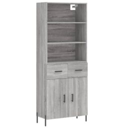 Berkfield Home Highboard Grey Sonoma 69.5x34x180 cm Engineered Wood - thumbnail 2