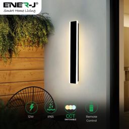 ENER-J Outdoor Acrylic LED Wall Light 60cm 12W CCT Dimmable IP65 in White - thumbnail 2