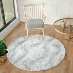 Livabliss Cloudy Shag-Solid Color Ivory Grey Soft Plush Pile Living Bedroom Rug - Size: 120 cm diameter - thumbnail 8