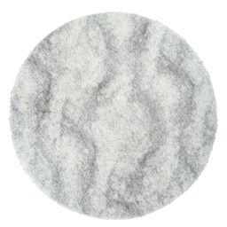 Livabliss Cloudy Shag-Solid Color Ivory Grey Soft Plush Pile Living Bedroom Rug - Size: 120 cm diameter - thumbnail 2