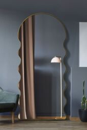 "MirrorOutlet New Gold Metal Dome Arch Topped Wall Mirror 71"" X 31"" (180CM X 80CM) - Size: 1 Pack" - thumbnail 1