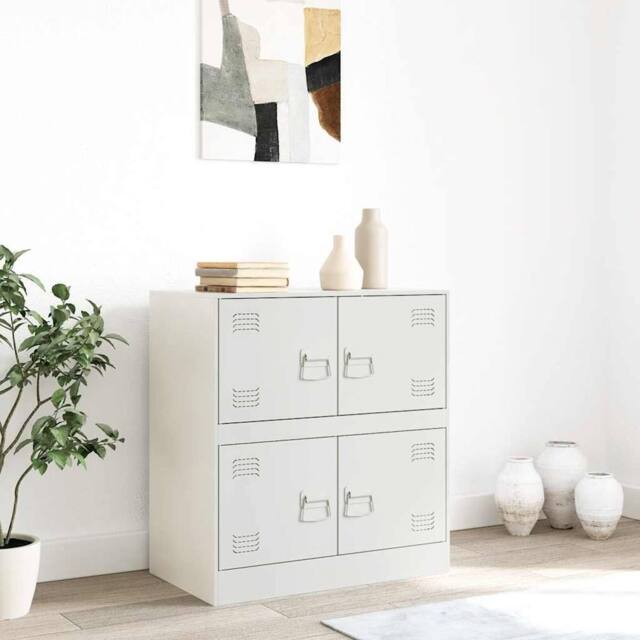 Berkfield Home Sideboard White 67x39x73 cm Steel - Size: 67 x 39 x 73 cm - image 1