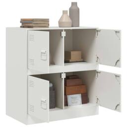 Berkfield Home Sideboard White 67x39x73 cm Steel - Size: 67 x 39 x 73 cm - thumbnail 4