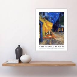 "Artery8 Vincent Van Gogh Café Terrace At Night Place Du Forum Wall Art Print in Blue - Size: W18"" x H24""" - thumbnail 4