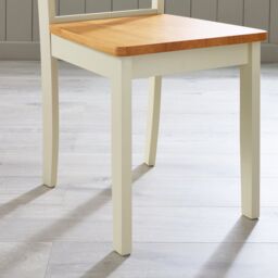 FurnitureboxUK Millford x2 Solid Wood Crossback Dining Chairs in Cream - thumbnail 6