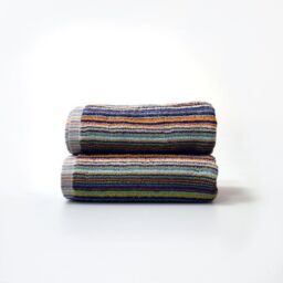 Allure Bath Fashions Repurposed Cotton Towels Pack of 2 - Striped, Lightweight Remnant Yarn - Size: Bath Sheet - thumbnail 1