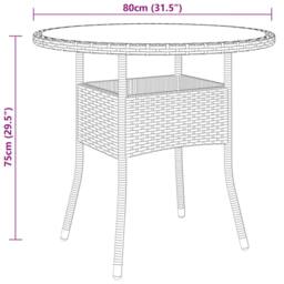 Berkfield Home 5 Piece Garden Bistro Set Poly Rattan & Tempered Glass Brown - thumbnail 8