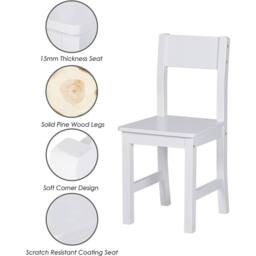 KORVIXA White Study Table & 1 Chairs, Wooden Study Computer Desk - Size: 50 cm x 70 cm - thumbnail 5