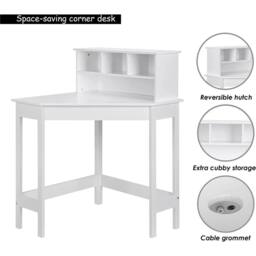 KORVIXA White Study Table & 1 Chairs, Wooden Study Computer Desk - Size: 50 cm x 70 cm - thumbnail 4
