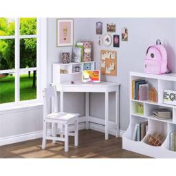 KORVIXA White Study Table & 1 Chairs, Wooden Study Computer Desk - Size: 50 cm x 70 cm - thumbnail 3