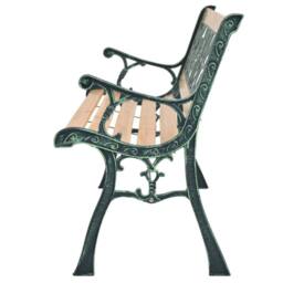 Berkfield Home Decorative Garden Bench 122 cm Wood in Light Tan - thumbnail 1