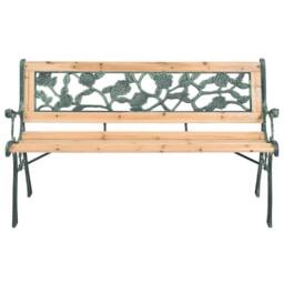Berkfield Home Decorative Garden Bench 122 cm Wood in Light Tan - thumbnail 3