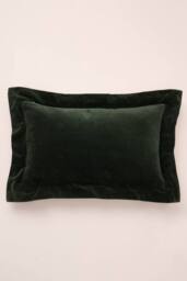 Truly Velvet Flange Rectangle Cushion Cover in Dark Green - Size: 50 cm x 30 cm - thumbnail 2