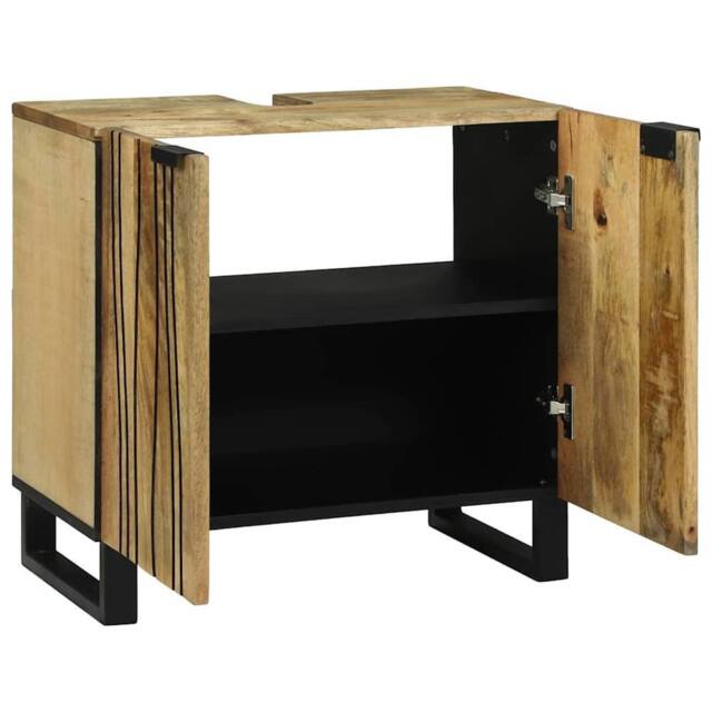 Berkfield Home Sink Cabinet 62 x 33 x 58 cm Solid Mango & Engineered Wood in Brown - image 1