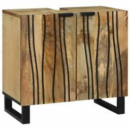 Berkfield Home Sink Cabinet 62 x 33 x 58 cm Solid Mango & Engineered Wood in Brown - thumbnail 2