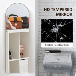 HOMCOM Floor Mirror Wall Mount Leaning Standing Mirror 50 x 150cm in Black - Size: 50 x 150 cm - thumbnail 5