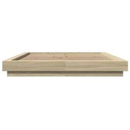 Berkfield Home Bed Frame with LED Lights without Mattress Sonoma Oak 160x200cm in Brown - Size: 160x200 cm - thumbnail 5