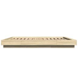 Berkfield Home Bed Frame with LED Lights without Mattress Sonoma Oak 160x200cm in Brown - Size: 160x200 cm - thumbnail 6