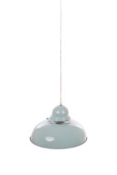 Orsina Blue Bowl Shaped Pendant Light, Nordic Style Ceiling Light with Chrome Detail, Smooth Metal Shade - thumbnail 2