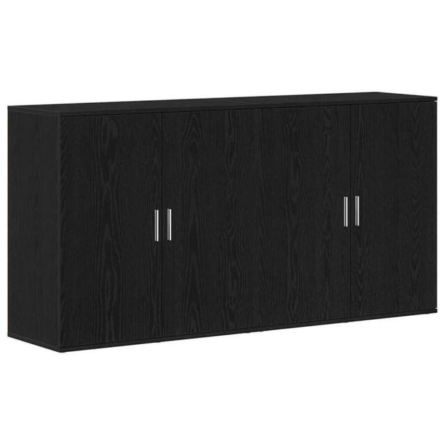 Berkfield Home Sideboards 2 pcs Black Oak 79x38x80 cm Engineered Wood - Size: 79 x 38 x 80 cm - image 1