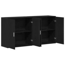 Berkfield Home Sideboards 2 pcs Black Oak 79x38x80 cm Engineered Wood - Size: 79 x 38 x 80 cm - thumbnail 5