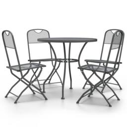 Berkfield Home 5 Piece Garden Dining Set Expanded Metal Mesh Anthracite in Black - thumbnail 2