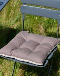 Dibor Set of 2 Colbrook Cotton Stripe Indoor Outdoor Garden Furniture Chair Sofa Seat Pads L40cm x W40cm in Brown - Size: 40 cm x 40 cm - thumbnail 2