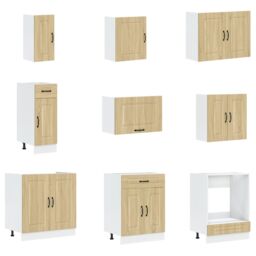 "Berkfield Home Kitchen Cabinet ""Kalmar"" with Double Basins Sonoma Oak Engineered wood in Brown" - thumbnail 2