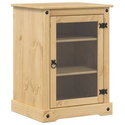 Berkfield Home HiFi Cabinet Corona 60x50x82 cm Solid Wood Pine in Light Brown - Size: 60 x 50 x 82 cm - thumbnail 1
