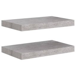 Berkfield Home Floating Wall Shelves 2 pcs Concrete Grey 40x23x3.8 cm MDF - thumbnail 2