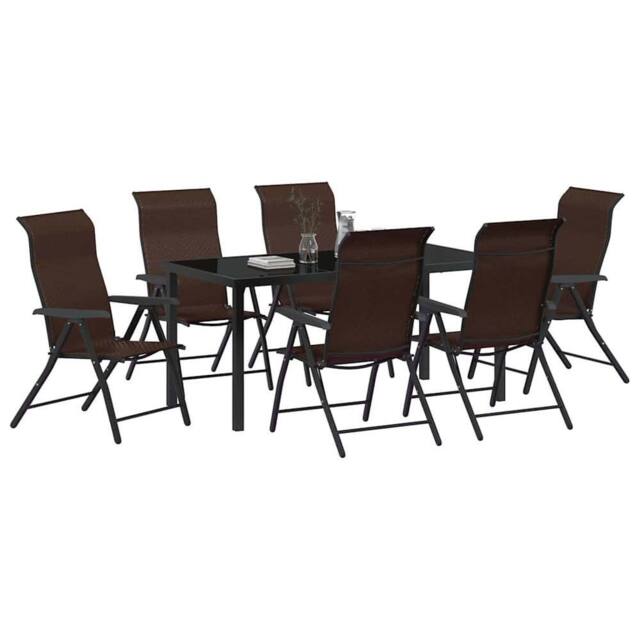 Berkfield Home Modern 7 Piece Garden Dining Set Brown Poly Rattan - image 1