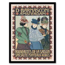 Artery8 Barnasconi Clothes Advert Vintage Framed Wall Art Print Georg van Caspel - Size: A4 - thumbnail 1