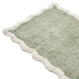Wyld and Coco Cotton Bath Mat Green Beige 60 x 90 cm Geometric Fluffy - Size: 1600mm x 900mm - thumbnail 3