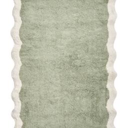 Wyld and Coco Cotton Bath Mat Green Beige 60 x 90 cm Geometric Fluffy - Size: 1600mm x 900mm - thumbnail 2