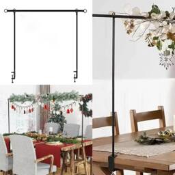 Havendro Black Metal Over Table Decorative Table Rod Rail Home Garden - thumbnail 5