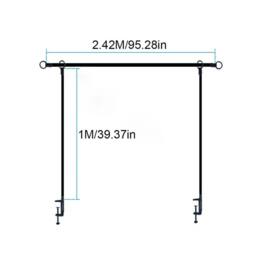 Havendro Black Metal Over Table Decorative Table Rod Rail Home Garden - thumbnail 2