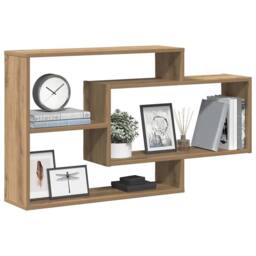 Berkfield Home Wall Shelf Artisan Oak 104x20x58.5 cm Engineered Wood in Brown - thumbnail 1