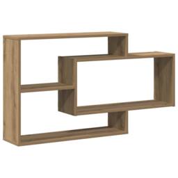 Berkfield Home Wall Shelf Artisan Oak 104x20x58.5 cm Engineered Wood in Brown - thumbnail 3