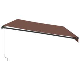 Berkfield Home Manual Retractable Awning with LEDs Brown 600x300 cm - thumbnail 5